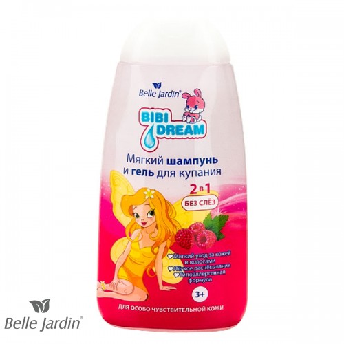 BIBI DREAM - Kupka i šampon za negu osetljive dečije kože i kose – malina 300ml
